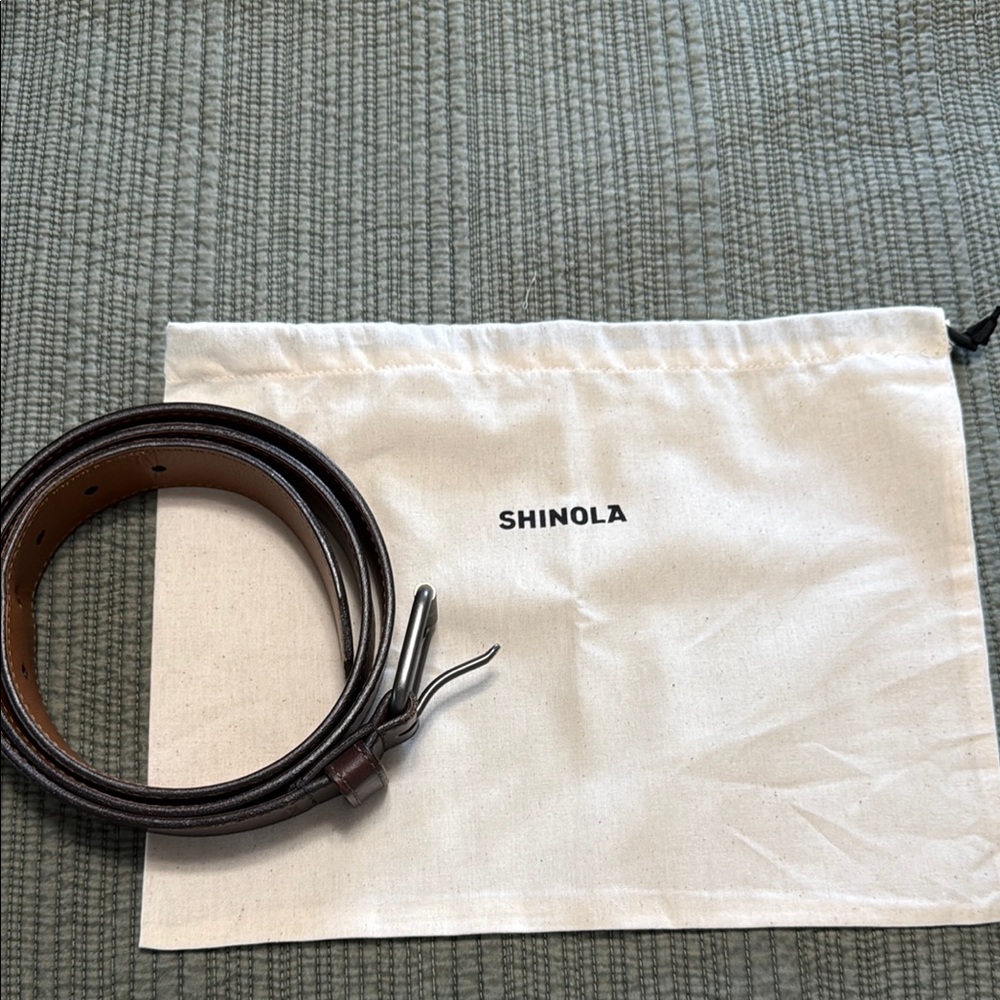 Shinola Men's Brown Leather Belt